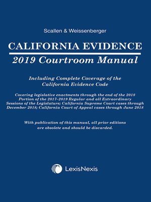 cover image of California Evidence Courtroom Manual